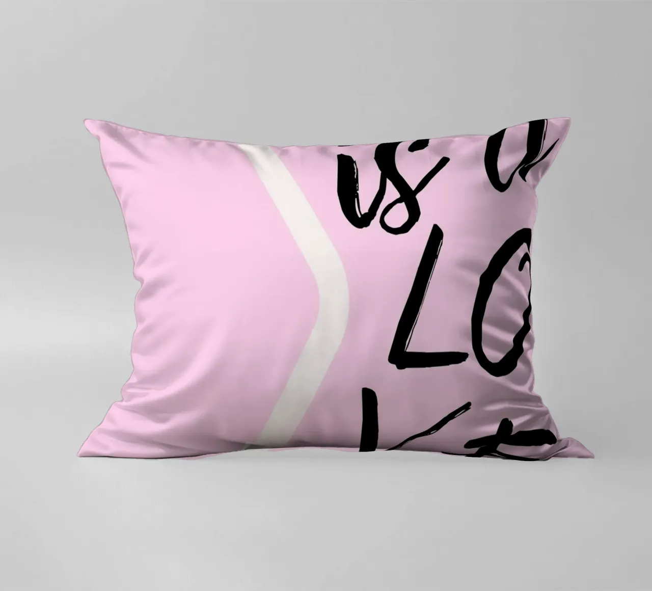 "Questa è una lettera d'amore" - Scrittura rosa e nera cuscino da homdeco