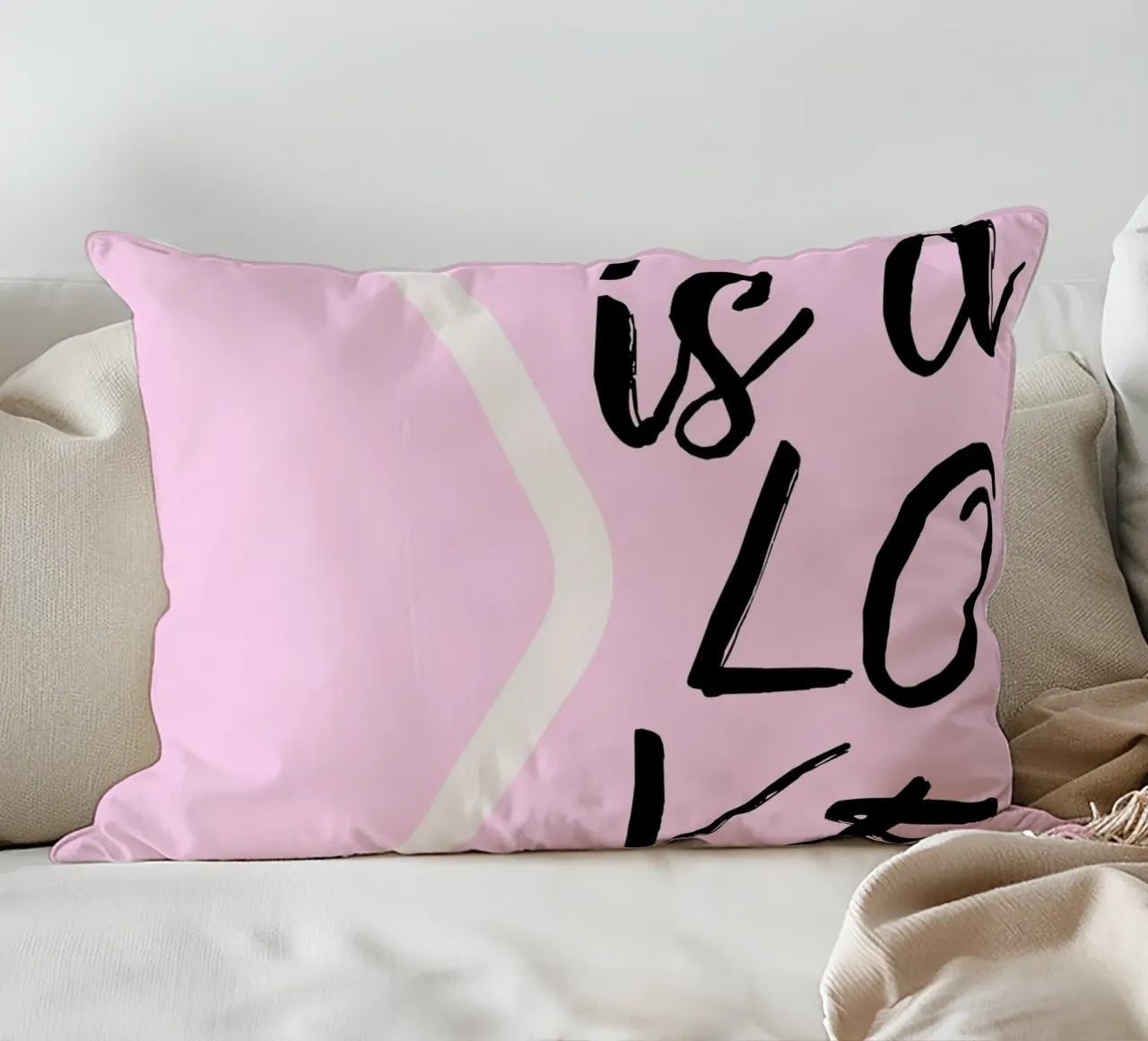 "Questa è una lettera d'amore" - Scrittura rosa e nera cuscino da homdeco