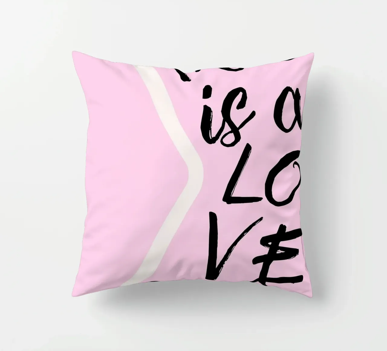 "Questa è una lettera d'amore" - Scrittura rosa e nera cuscino da homdeco