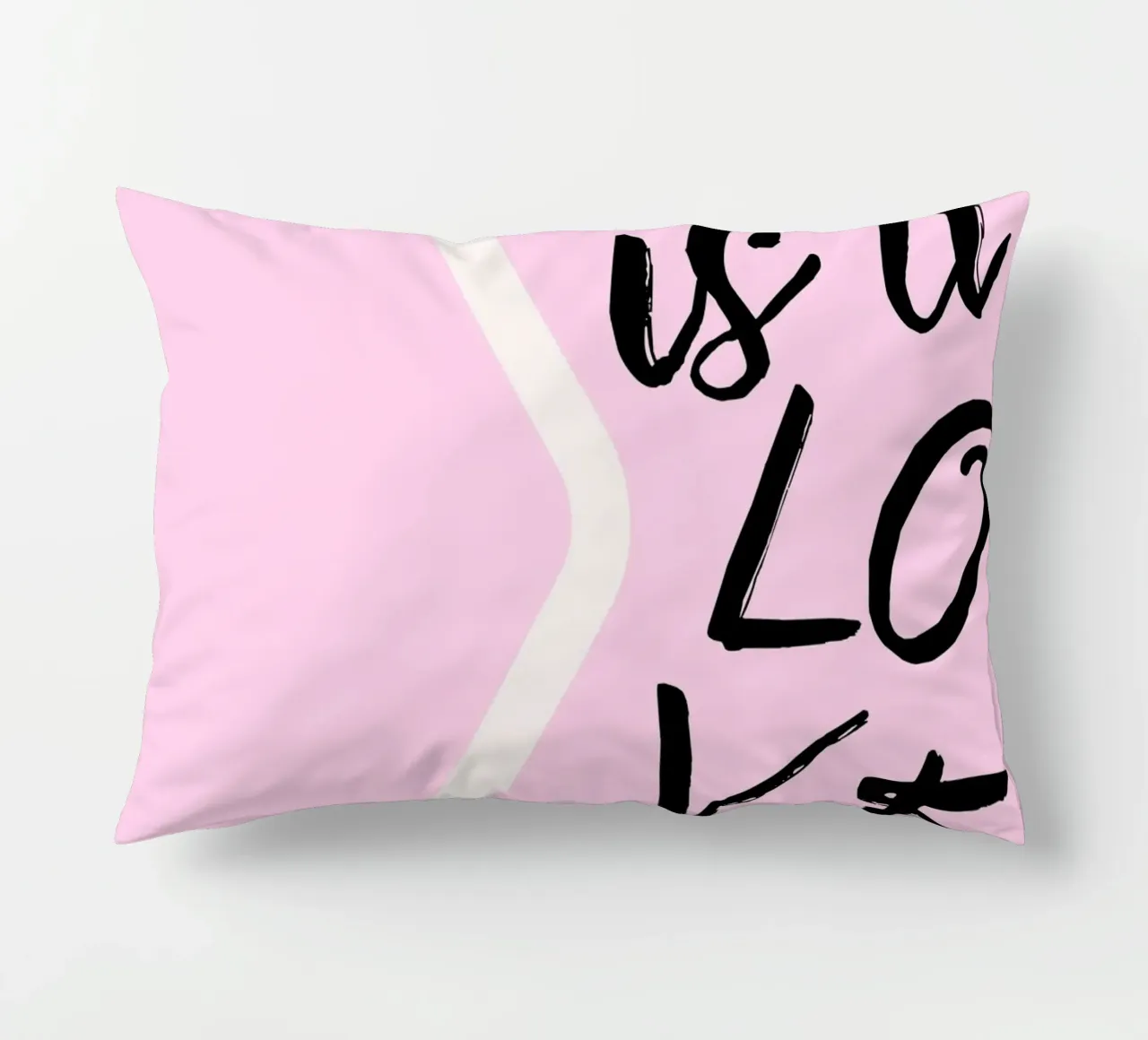 "Questa è una lettera d'amore" - Scrittura rosa e nera cuscino da homdeco