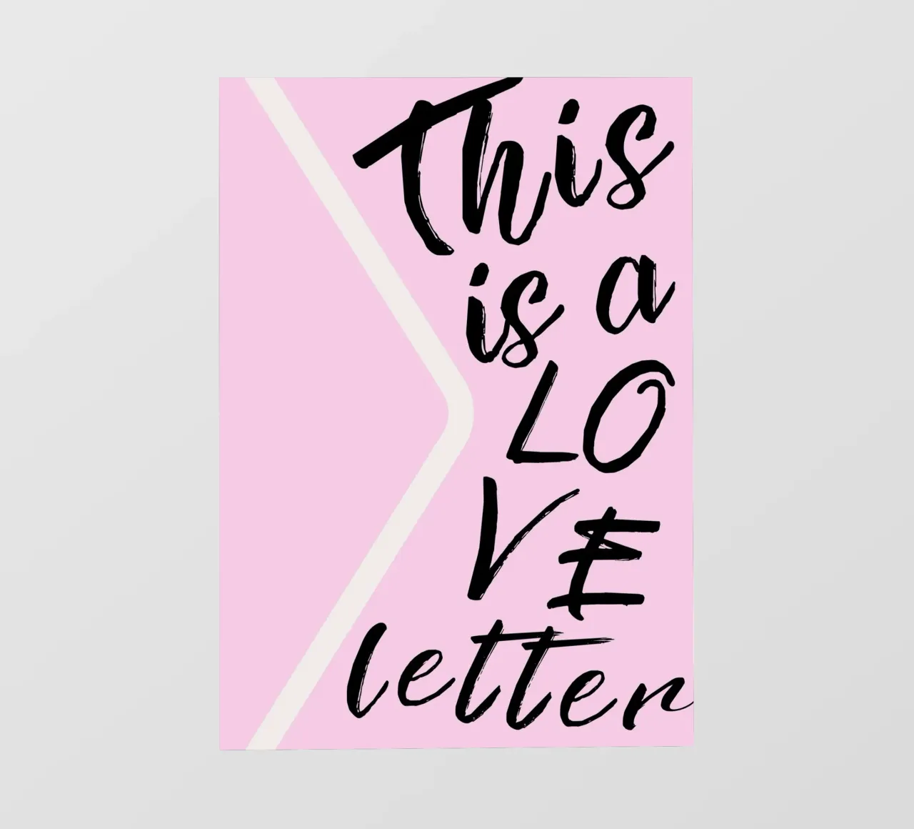 "Questa è una lettera d'amore" - Scrittura rosa e nera telo in pvc da homdeco