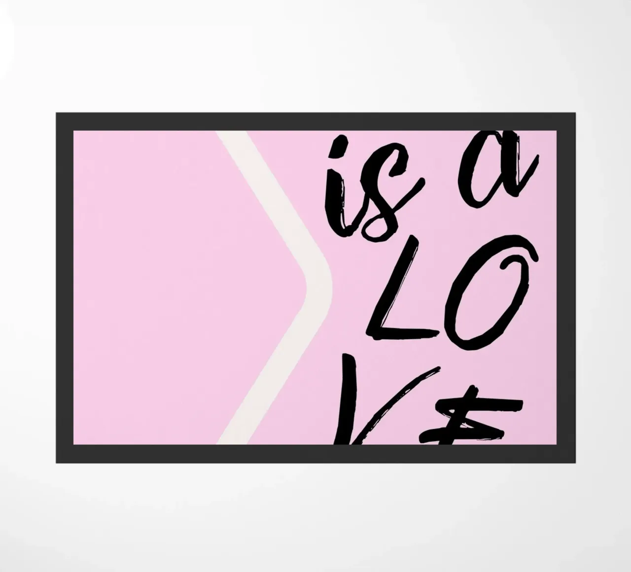 "Questa è una lettera d'amore" - Scrittura rosa e nera zerbino da homdeco