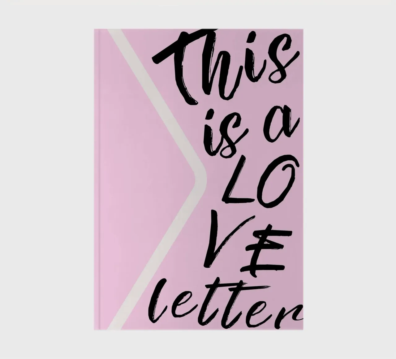 "Ceci est une lettre d'AMOUR" - Pink & Black Script Art carnet de notes de homdeco
