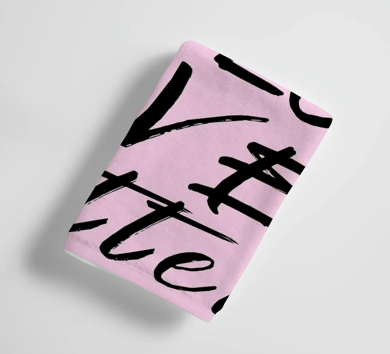 "Ceci est une lettre d'AMOUR" - Pink & Black Script Art serviette de bain de homdeco