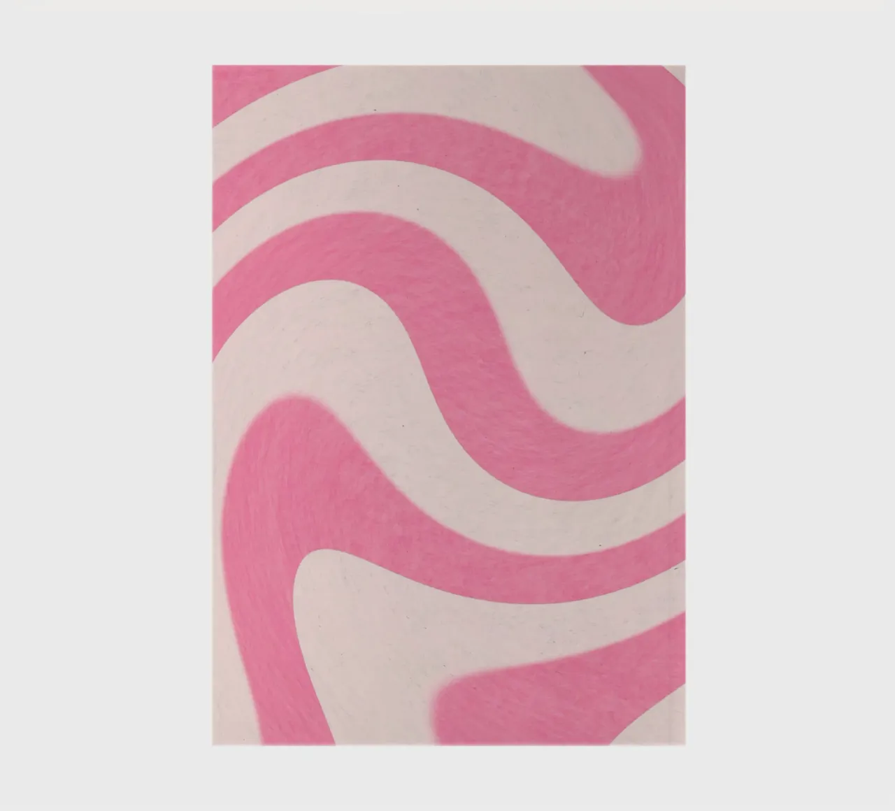 Groovy Pink & White Swirls - Impression d'art rétro ondulée carnet de notes de homdeco