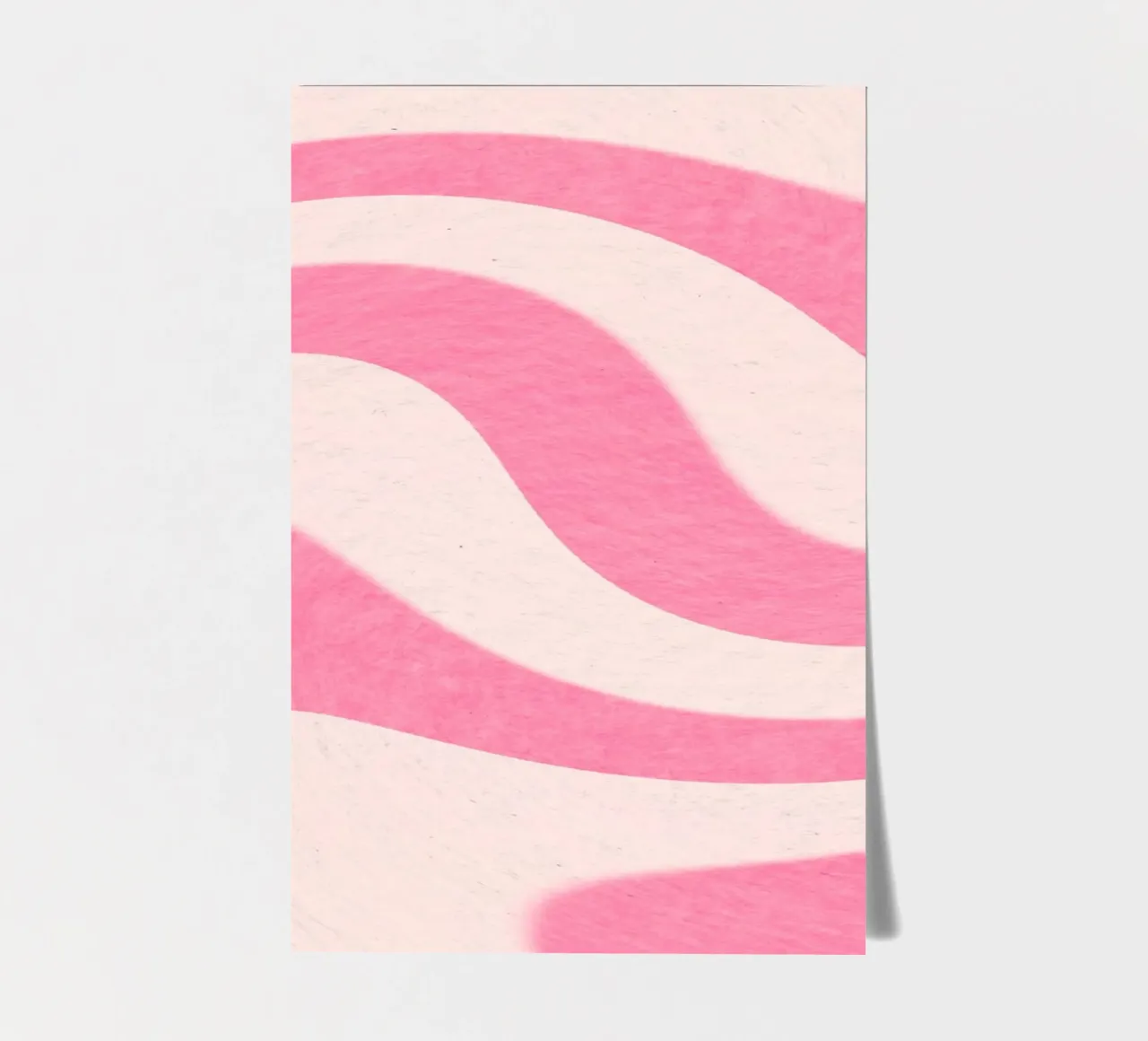 Groovy Roze & Witte Wervelingen - Retro Golvende Kunstdruk stickervel van homdeco