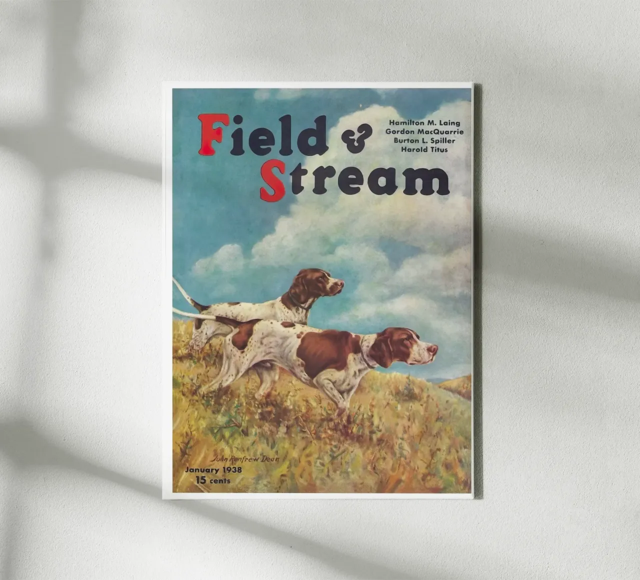 Field And Stream Dog Hunting Poster canvas with Floater frame by Robert Livingston