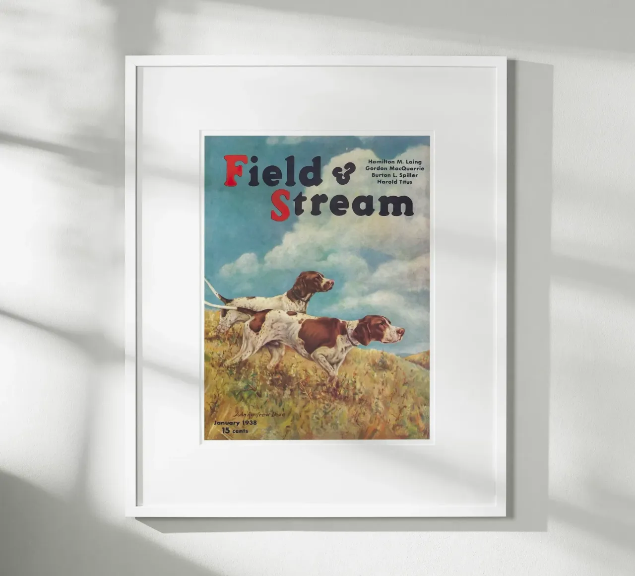 Poster di caccia per cani Field And Stream poster con telaio in legno da Robert Livingston