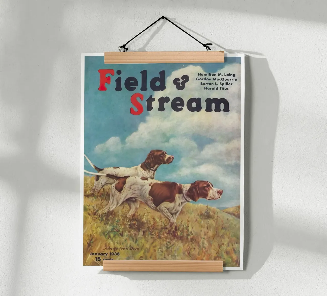 Poster di caccia per cani Field And Stream poster con telaio in legno da Robert Livingston