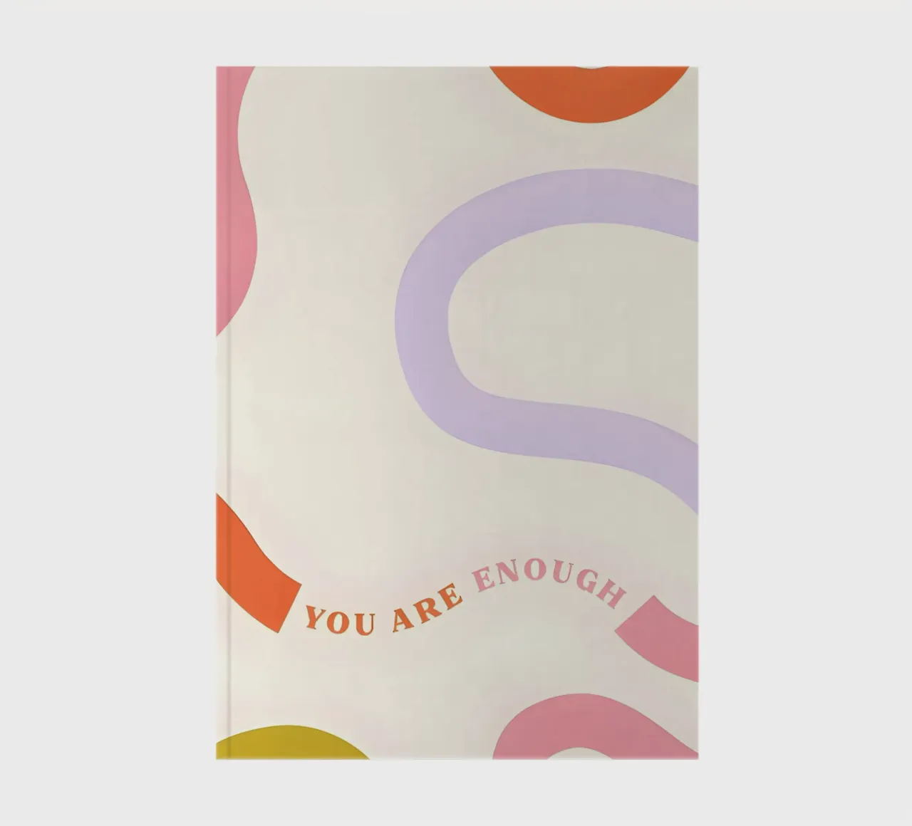 "You Are Enough" Wavy Abstract - Pastel Affirmation Art notebook by homdeco
