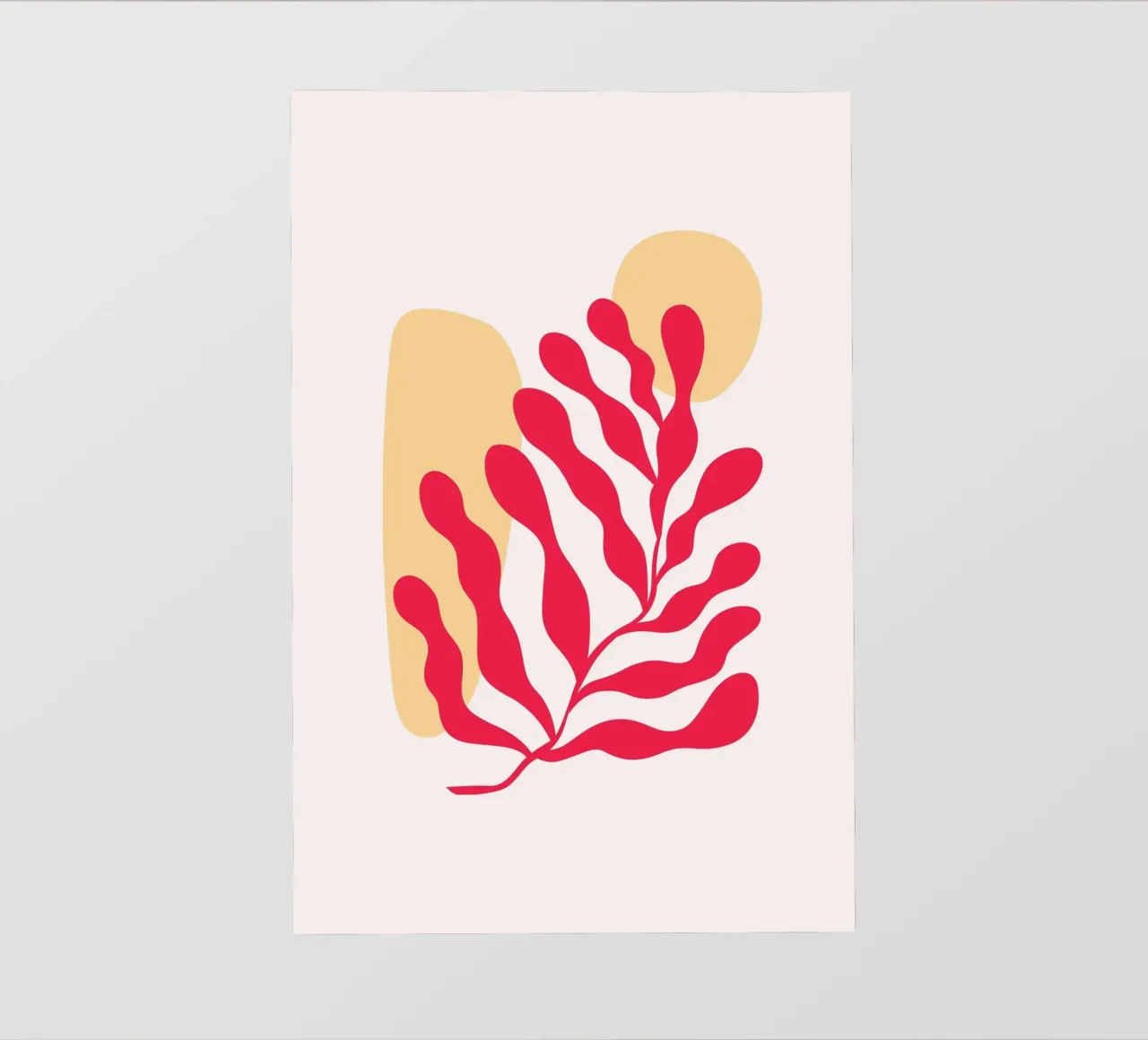 Op Matisse geïnspireerd abstract rood koraal en oker - Boho Art pvc-zeil van homdeco
