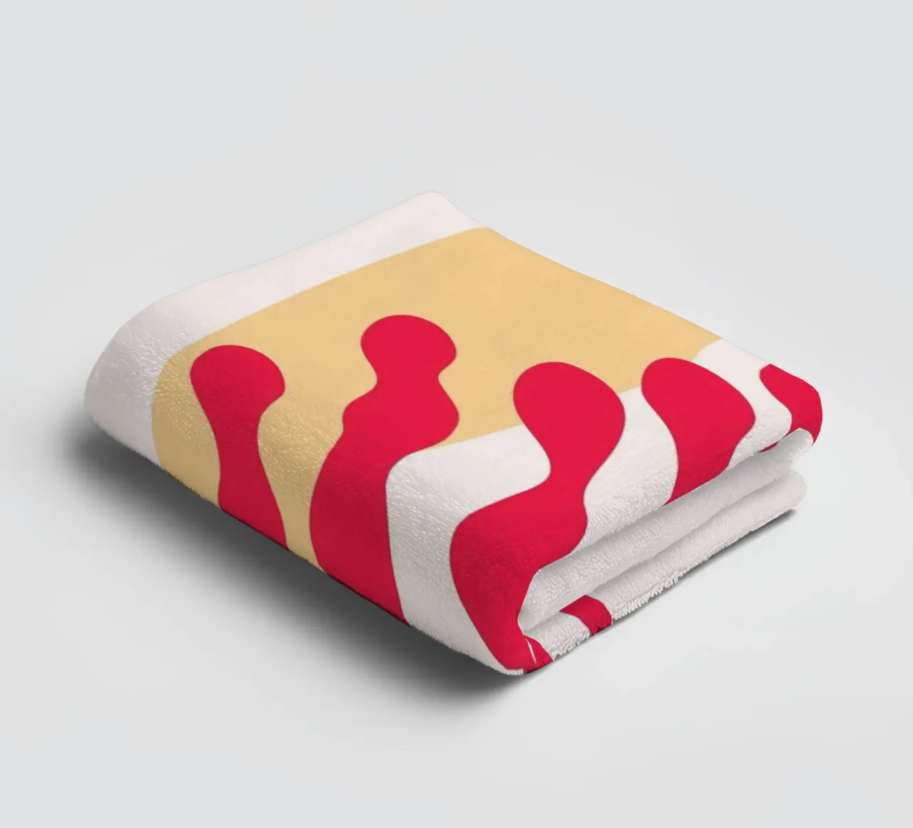 Op Matisse geïnspireerd abstract rood koraal en oker - Boho Art badhanddoek van homdeco