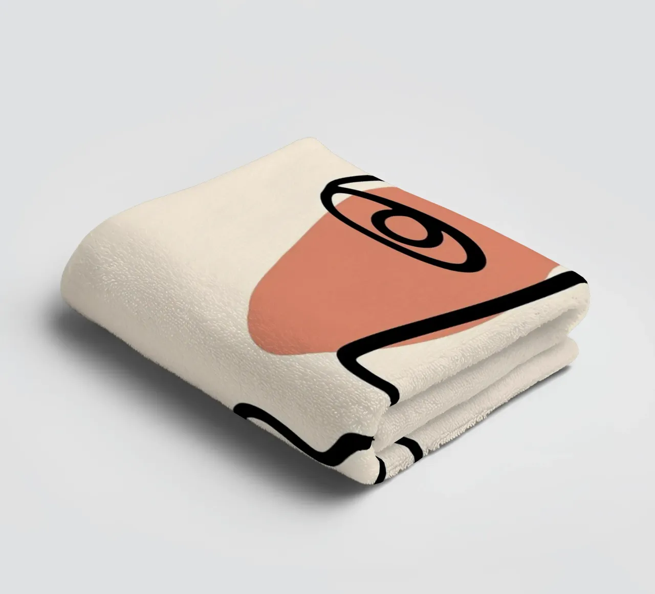 Abstract Face Line Art - Modern Boho Minimalist towel by homdeco