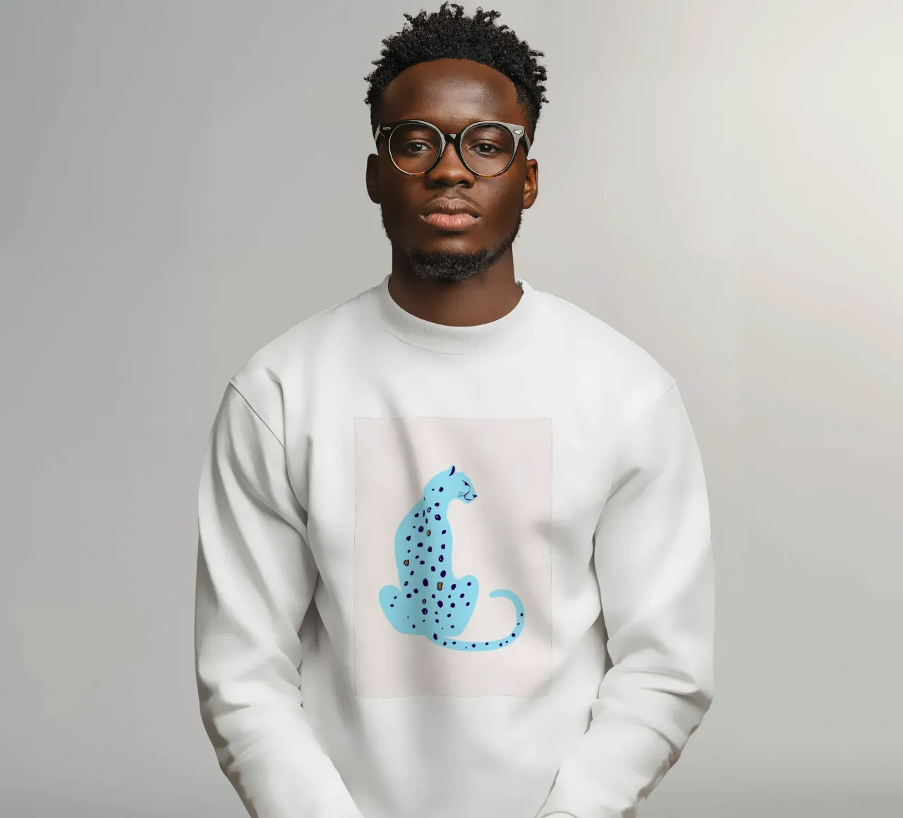 Léopard bleu abstrait - Minimalist Safari Art Print sweat de homdeco