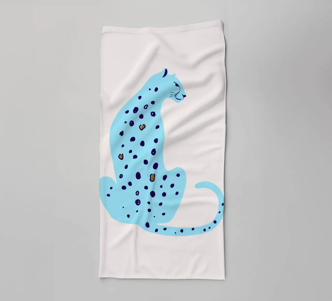Léopard bleu abstrait - Minimalist Safari Art Print serviette de bain de homdeco