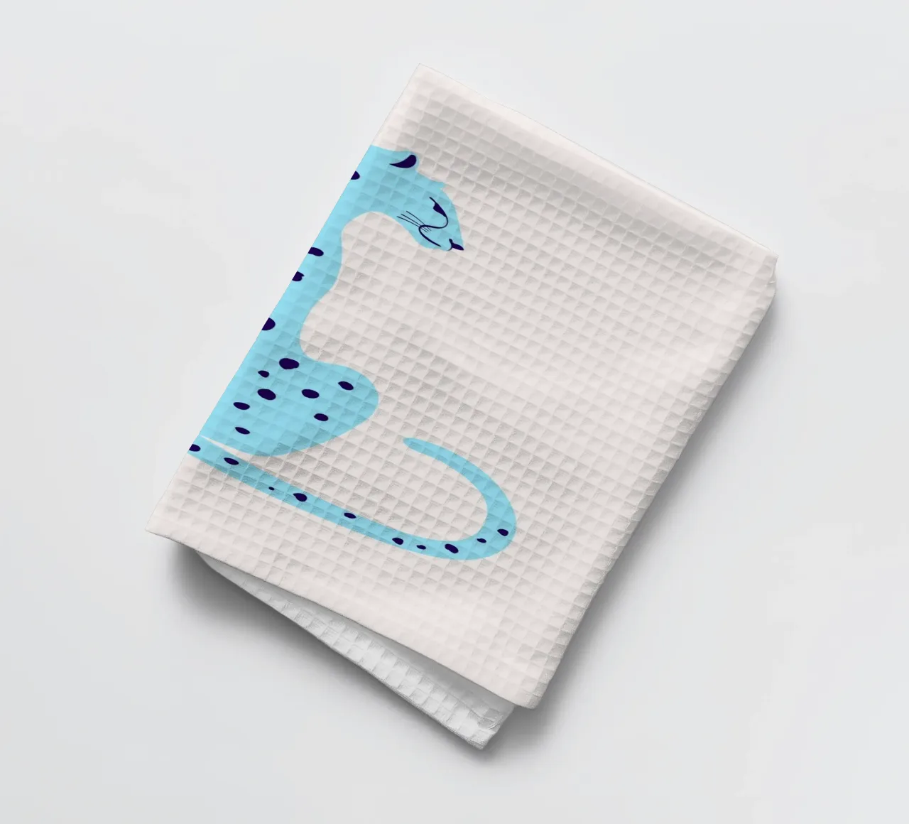 Léopard bleu abstrait - Minimalist Safari Art Print torchon de homdeco