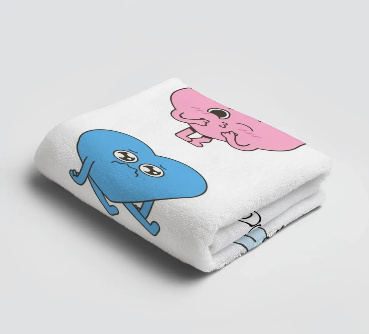 "MOOD" Heart Characters - Playful Emotional Art Print towel by homdeco