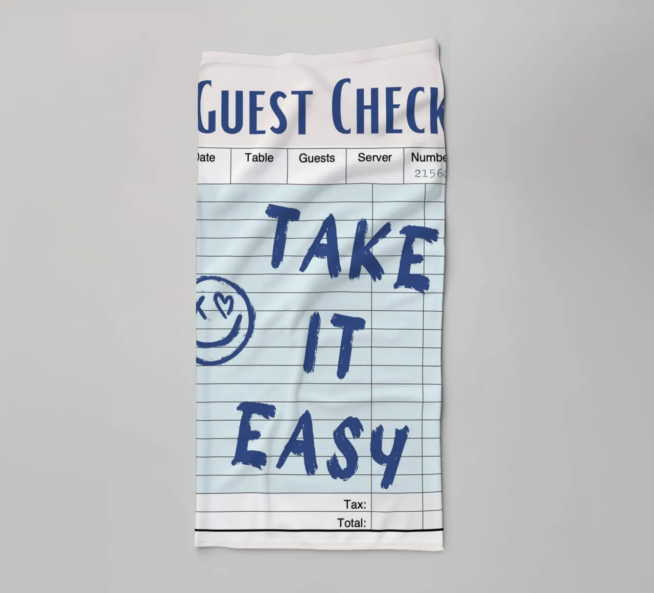 "Take It Easy" Guest Check - Relaxing Diner Art towel by homdeco