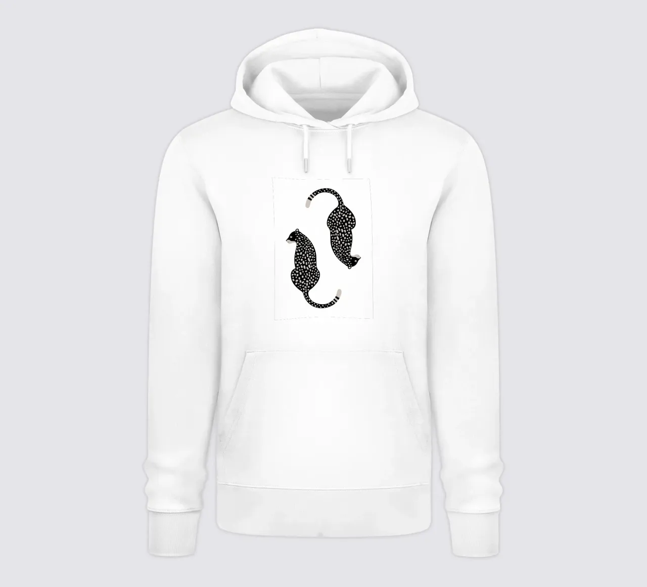 Leopardi maculati monocromatici - Arte animale minimalista felpa con cappuccio da homdeco
