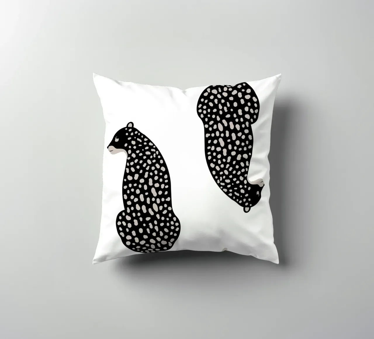 Leopardi maculati monocromatici - Arte animale minimalista cuscino da homdeco