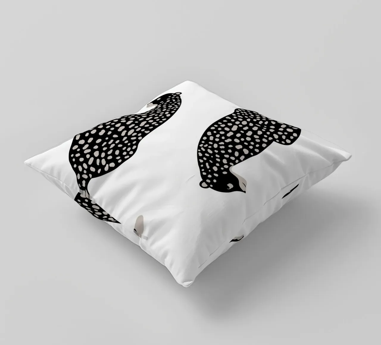 Leopardi maculati monocromatici - Arte animale minimalista cuscino da homdeco