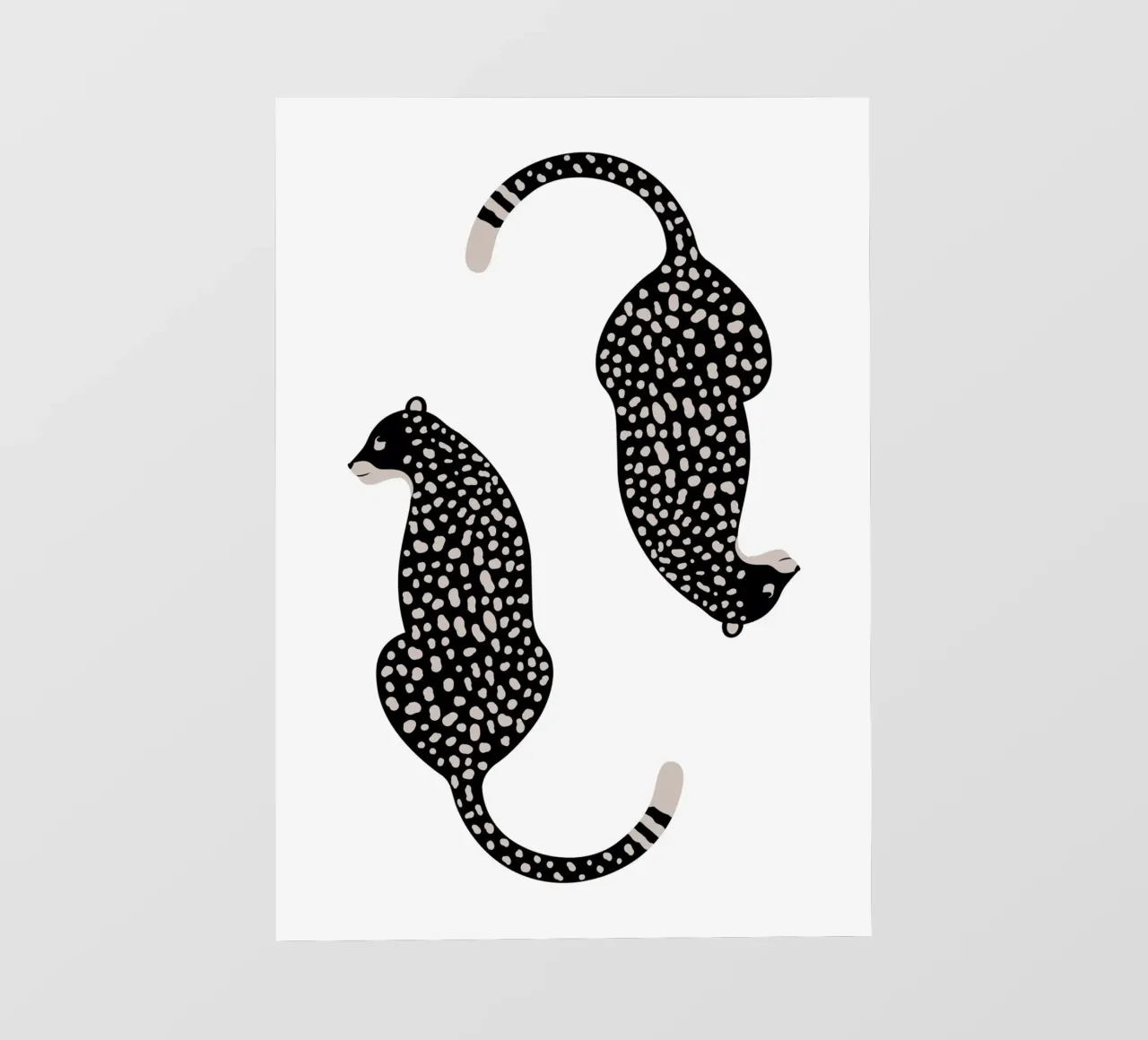 Leopardi maculati monocromatici - Arte animale minimalista telo in pvc da homdeco