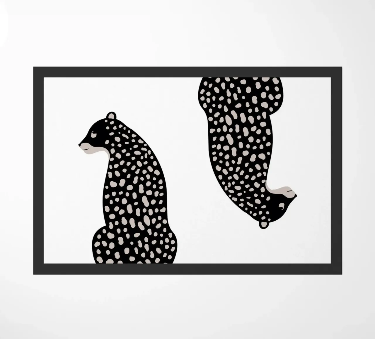 Leopardi maculati monocromatici - Arte animale minimalista zerbino da homdeco