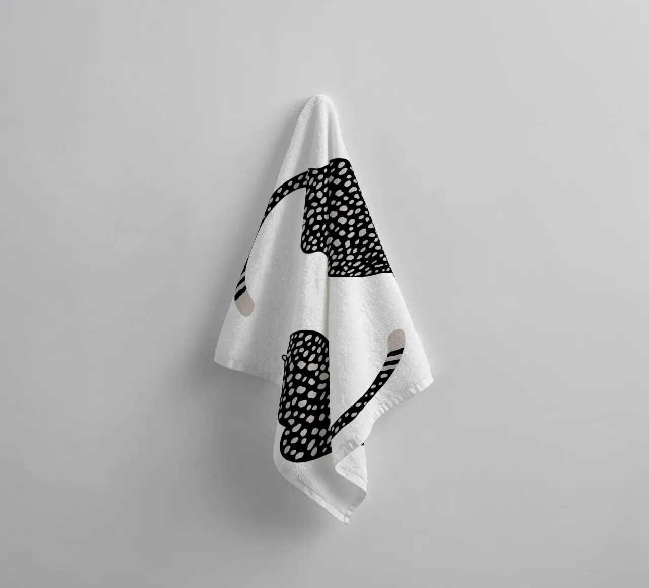 Leopardi maculati monocromatici - Arte animale minimalista asciugamano da bagno da homdeco