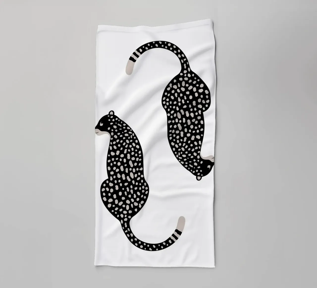 Leopardi maculati monocromatici - Arte animale minimalista asciugamano da bagno da homdeco
