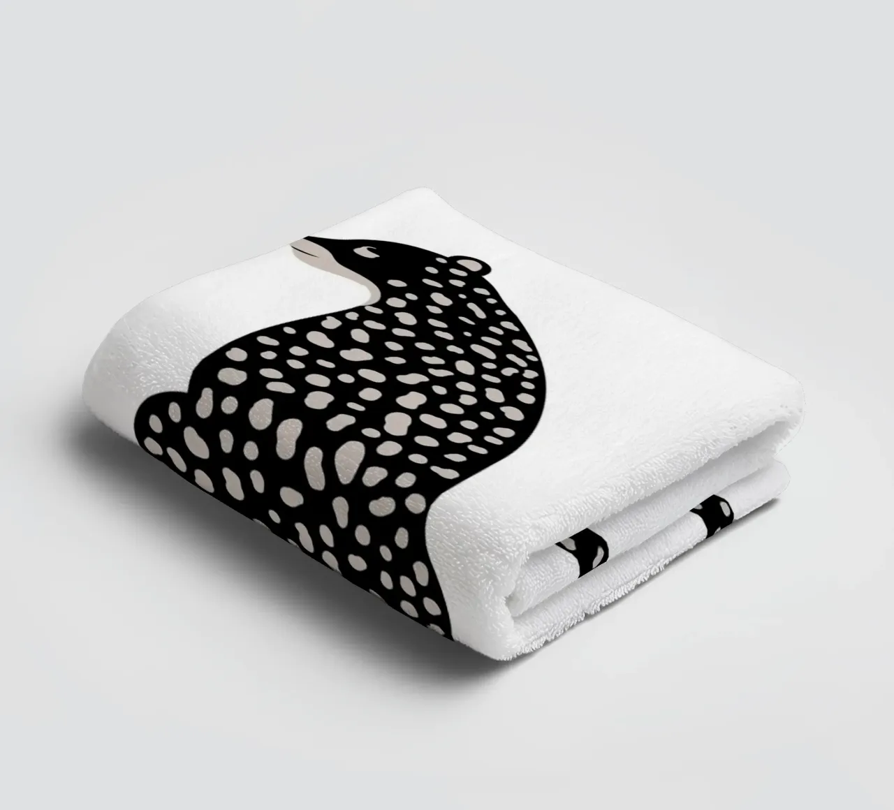 Leopardi maculati monocromatici - Arte animale minimalista asciugamano da bagno da homdeco