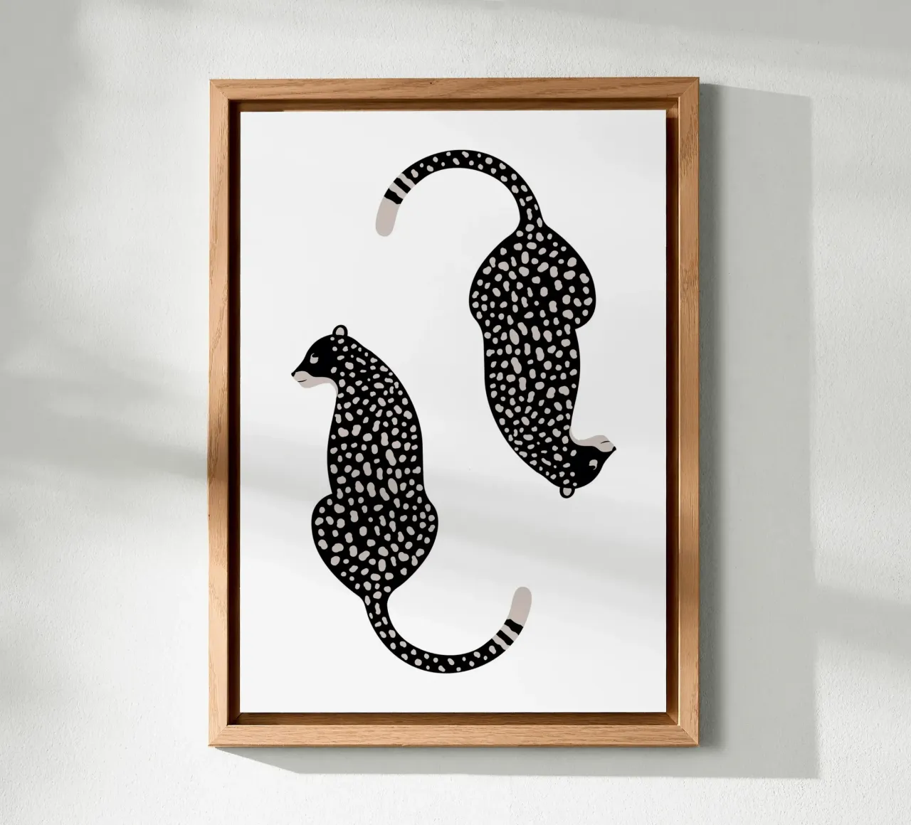 Leopardi maculati monocromatici - Arte animale minimalista alluminio dibond da homdeco