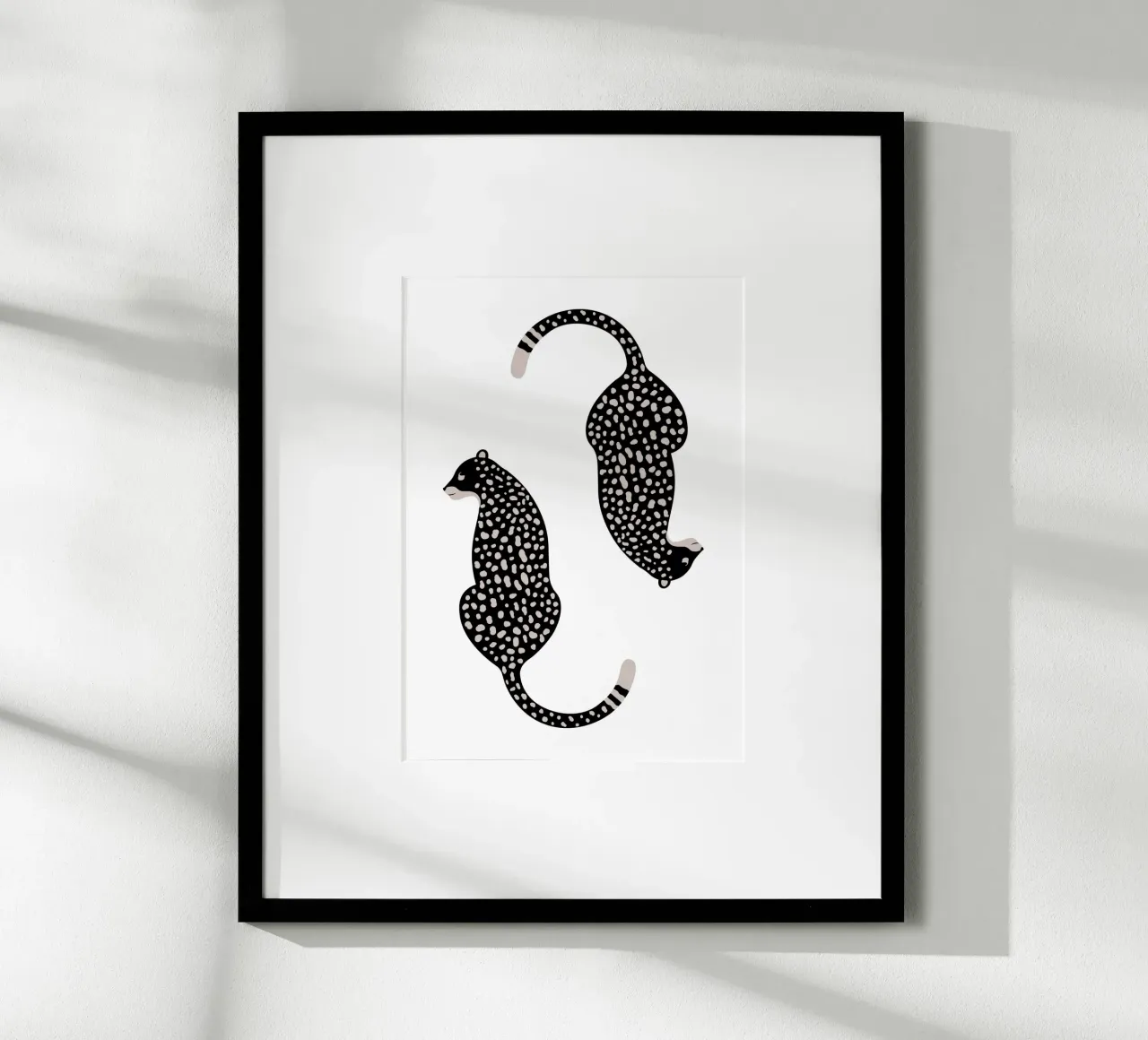 Leopardi maculati monocromatici - Arte animale minimalista carta hahnemühle da homdeco