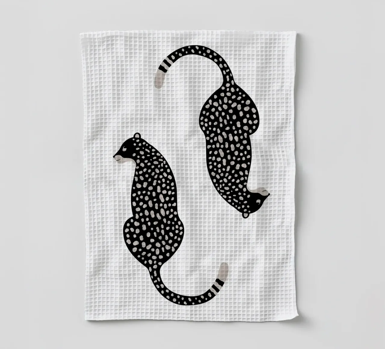 Leopardi maculati monocromatici - Arte animale minimalista canovaccio da cucina da homdeco