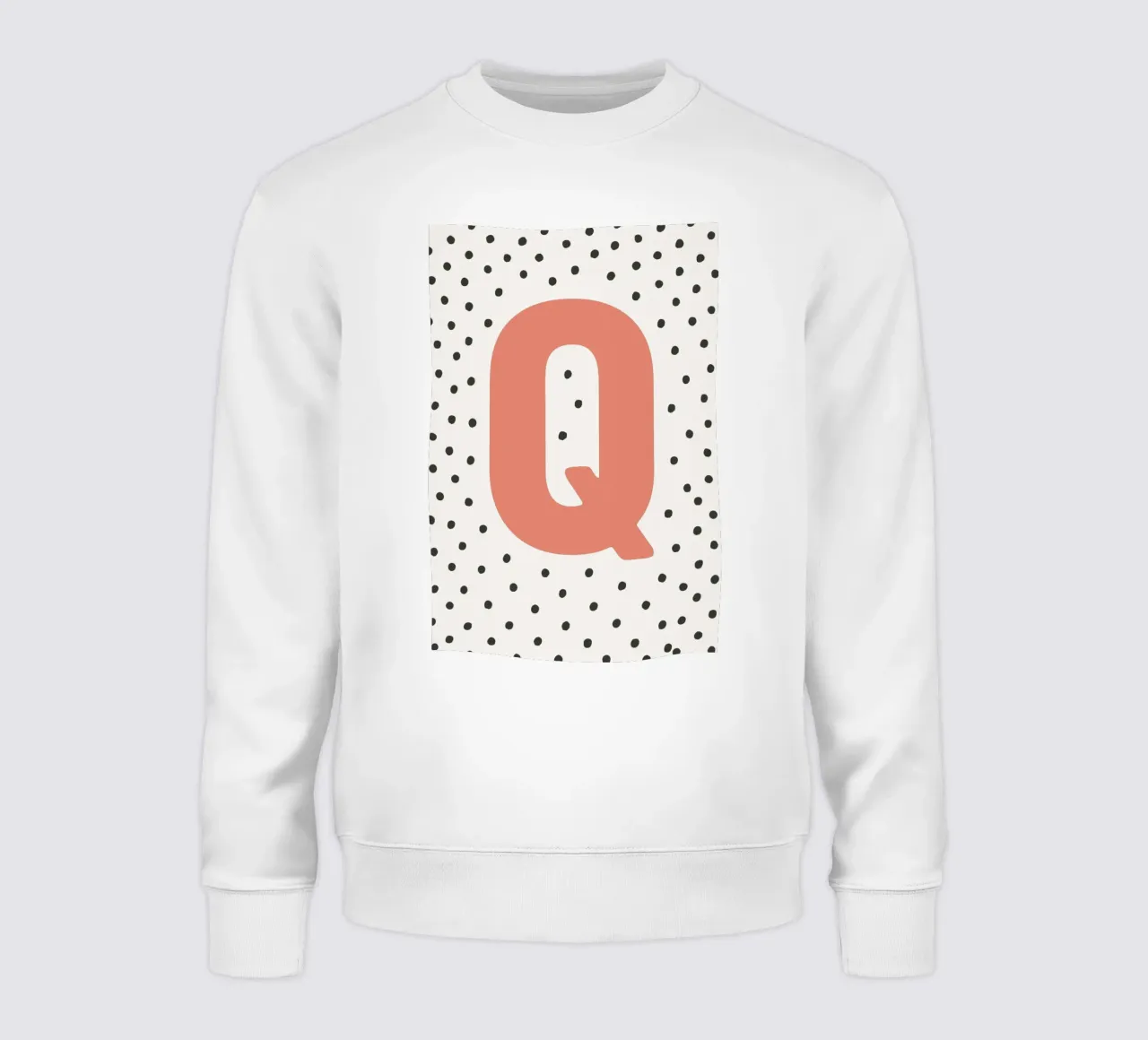 Initial Q on dot pattern - Scandinavian style sweatshirt by KidzStudio