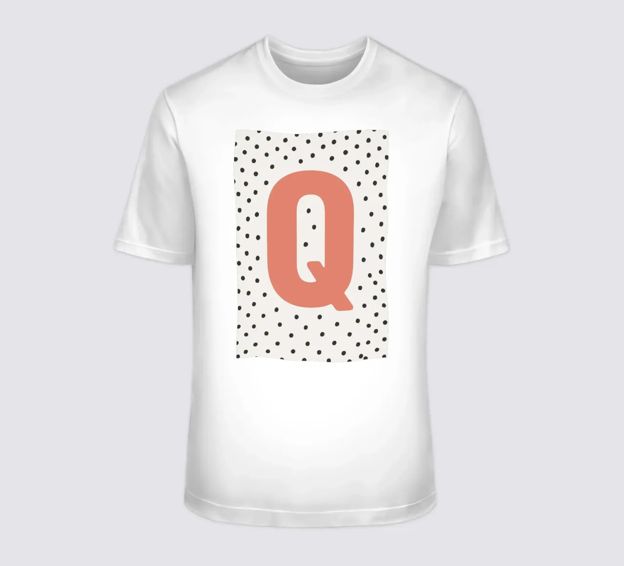 Initial Q on dot pattern - Scandinavian style t-shirt by KidzStudio