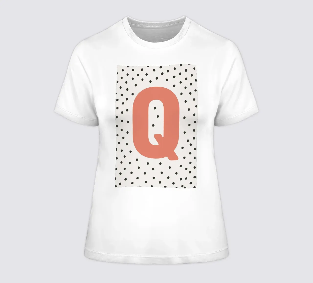 Initial Q on dot pattern - Scandinavian style women's fitted t-shirt by KidzStudio