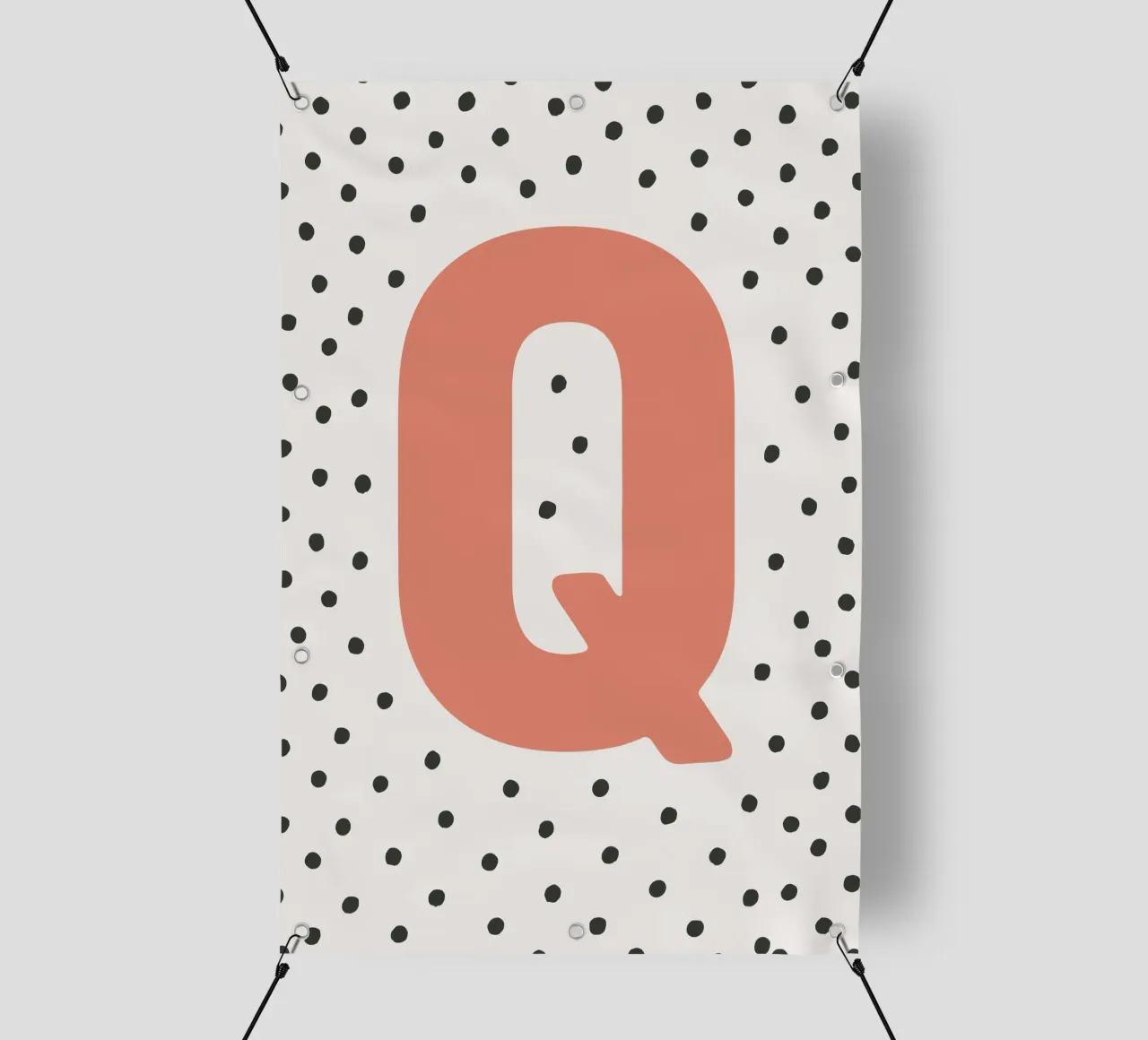 Initial Q on dot pattern - Scandinavian style pvc cover by KidzStudio