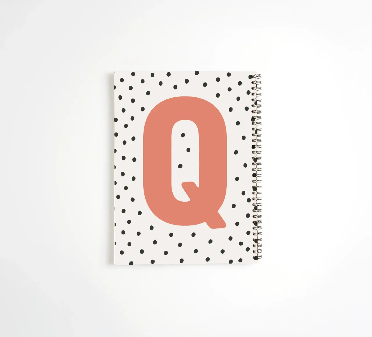 Initial Q on dot pattern - Scandinavian style spiral notebook by KidzStudio