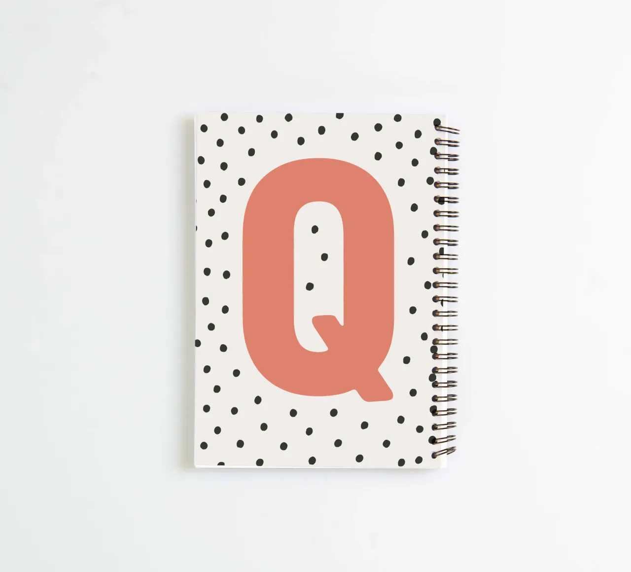 Initial Q on dot pattern - Scandinavian style spiral notebook by KidzStudio