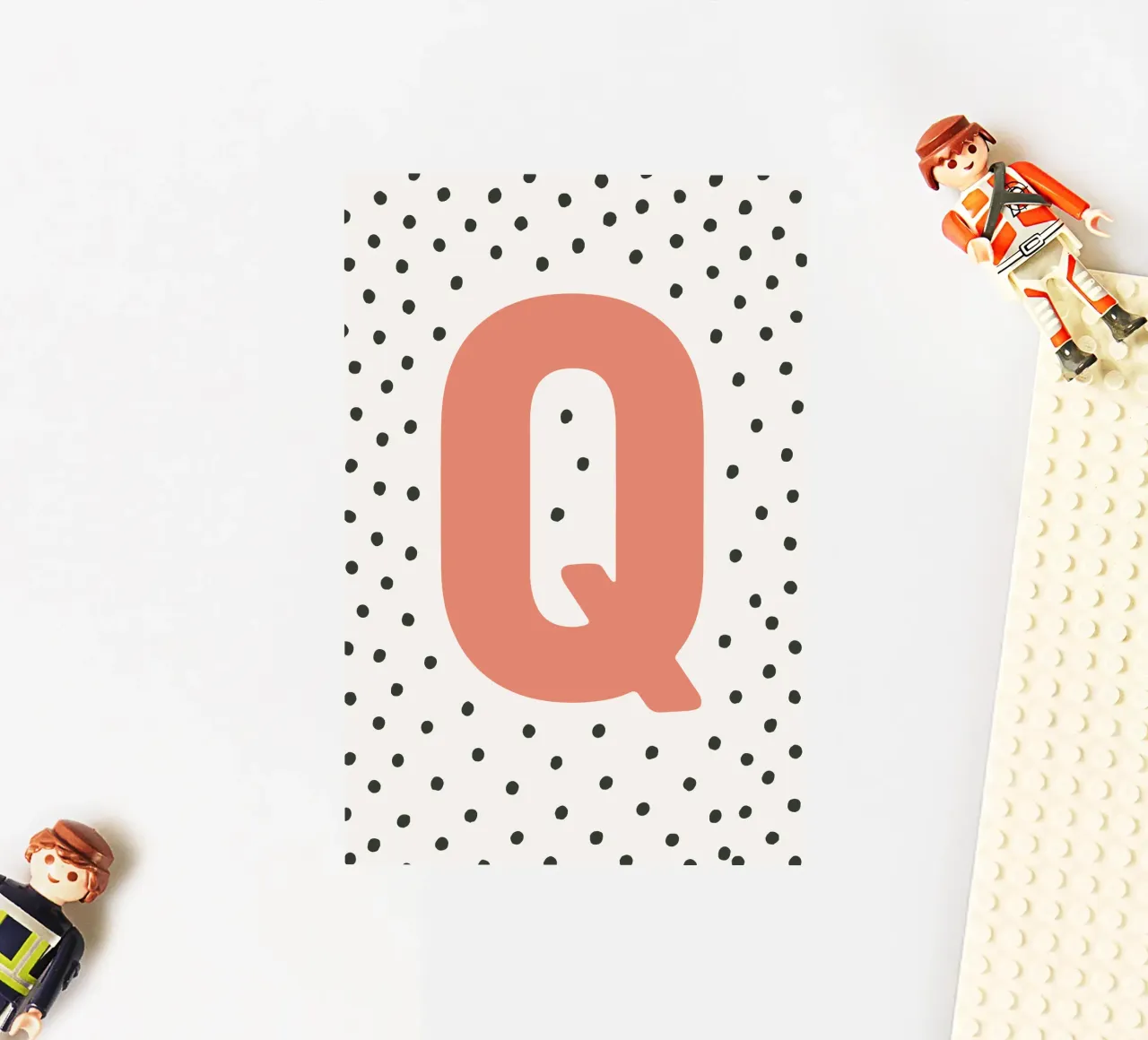Initial Q on dot pattern - Scandinavian style sticker by KidzStudio