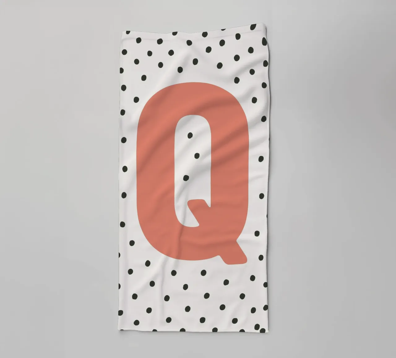 Initial Q on dot pattern - Scandinavian style towel by KidzStudio
