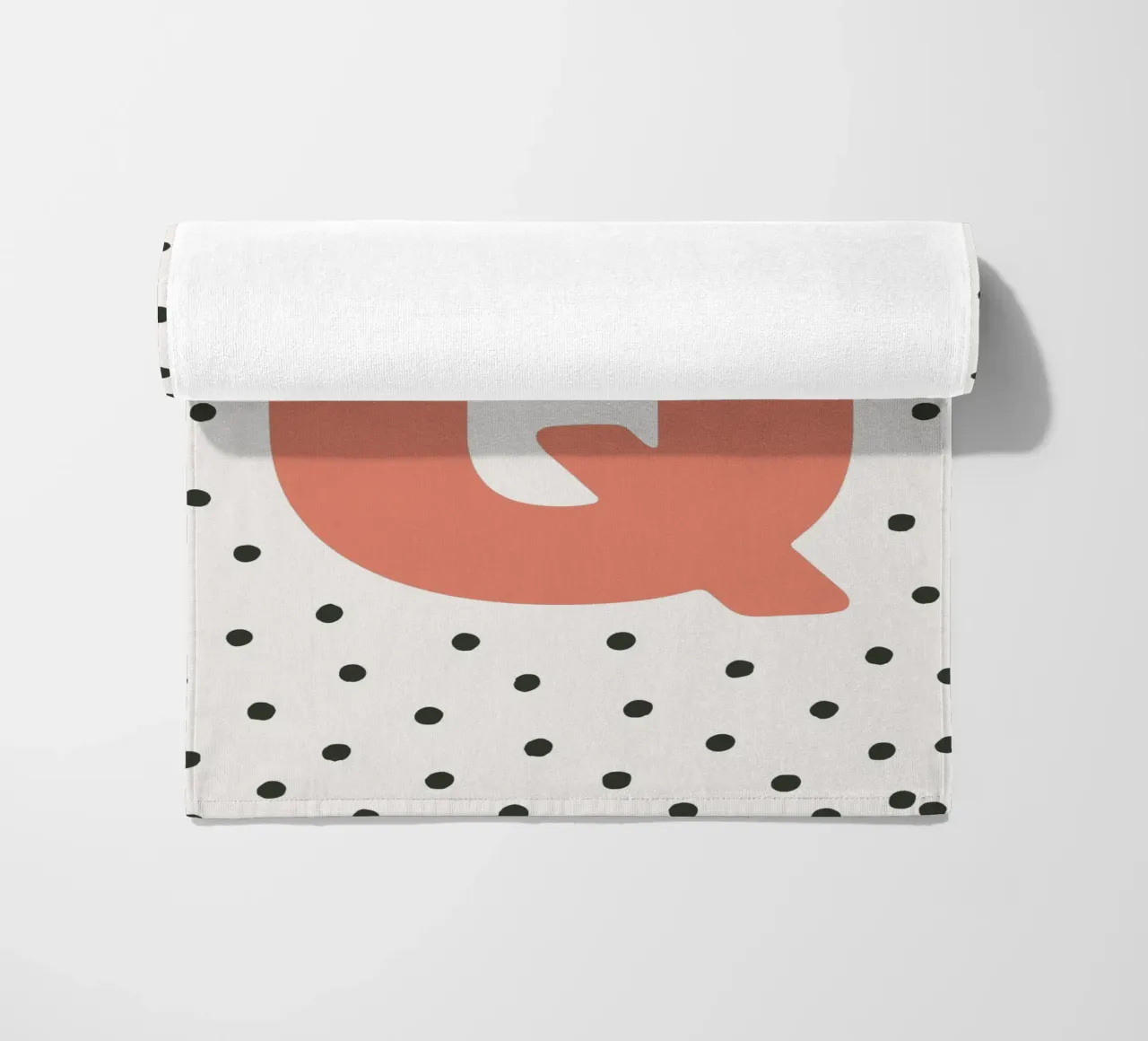 Initial Q on dot pattern - Scandinavian style beach towel by KidzStudio