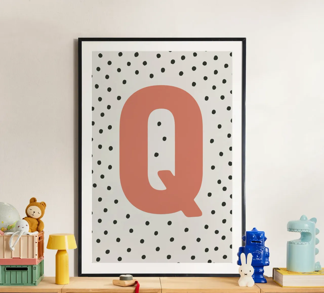 Initial Q on dot pattern - Scandinavian style hahnemühle by KidzStudio
