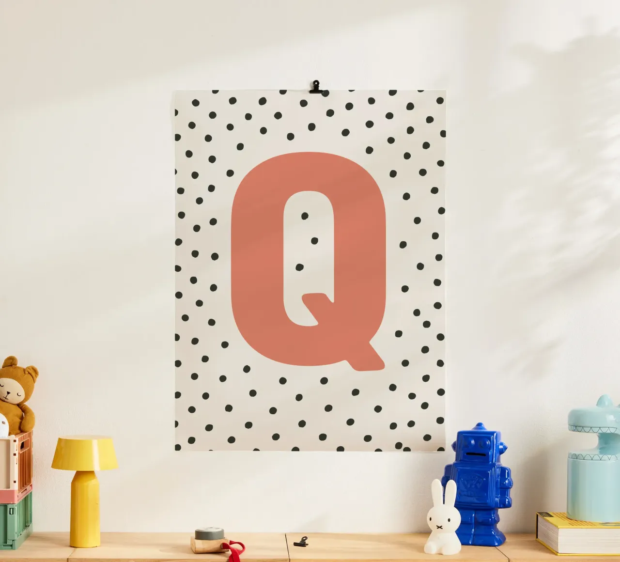 Initial Q on dot pattern - Scandinavian style hahnemühle by KidzStudio
