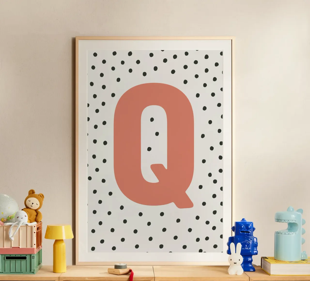 Initial Q on dot pattern - Scandinavian style hahnemühle by KidzStudio