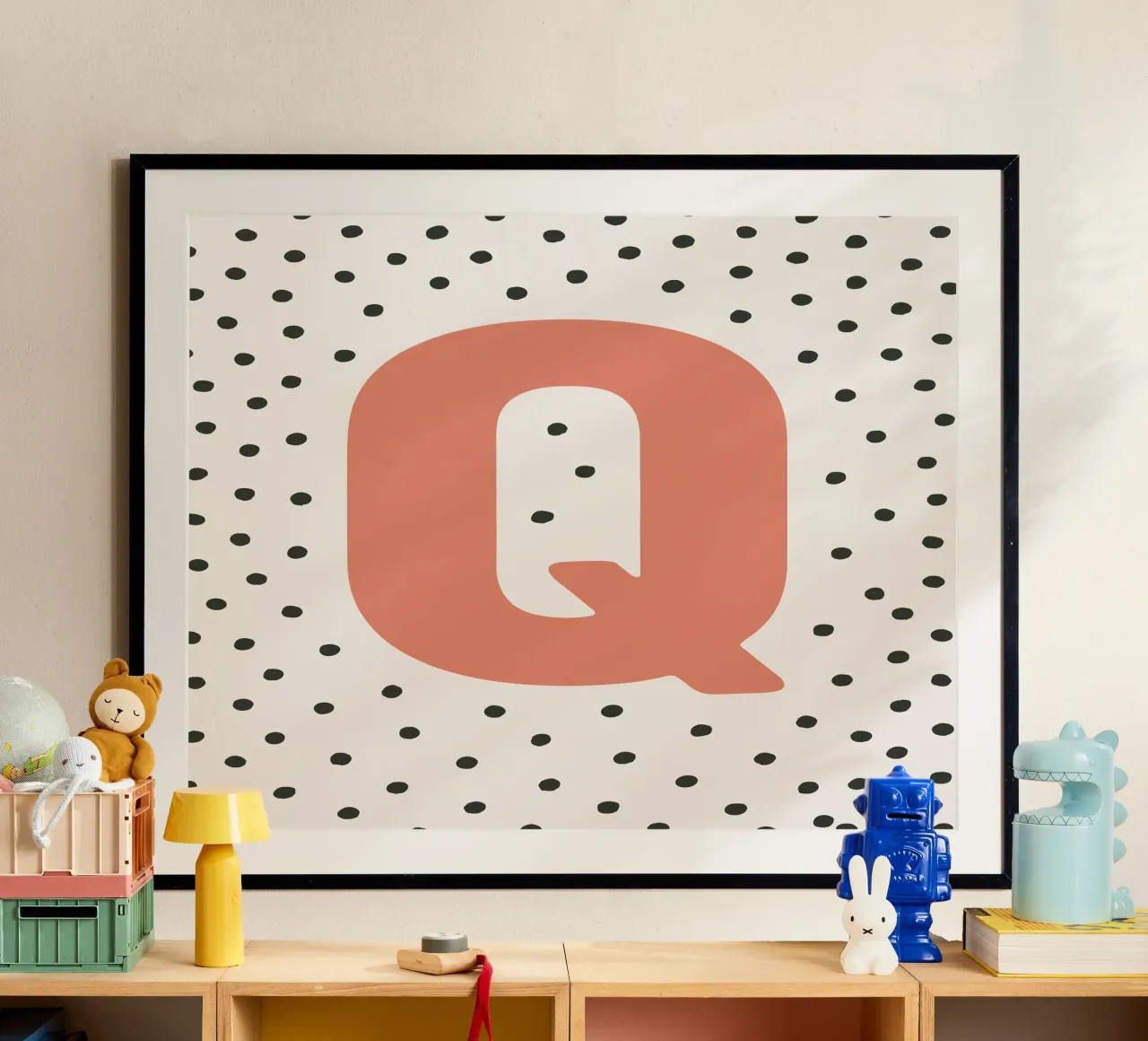 Initial Q on dot pattern - Scandinavian style hahnemühle by KidzStudio