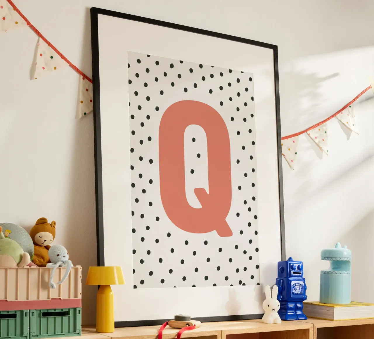 Initial Q on dot pattern - Scandinavian style hahnemühle by KidzStudio