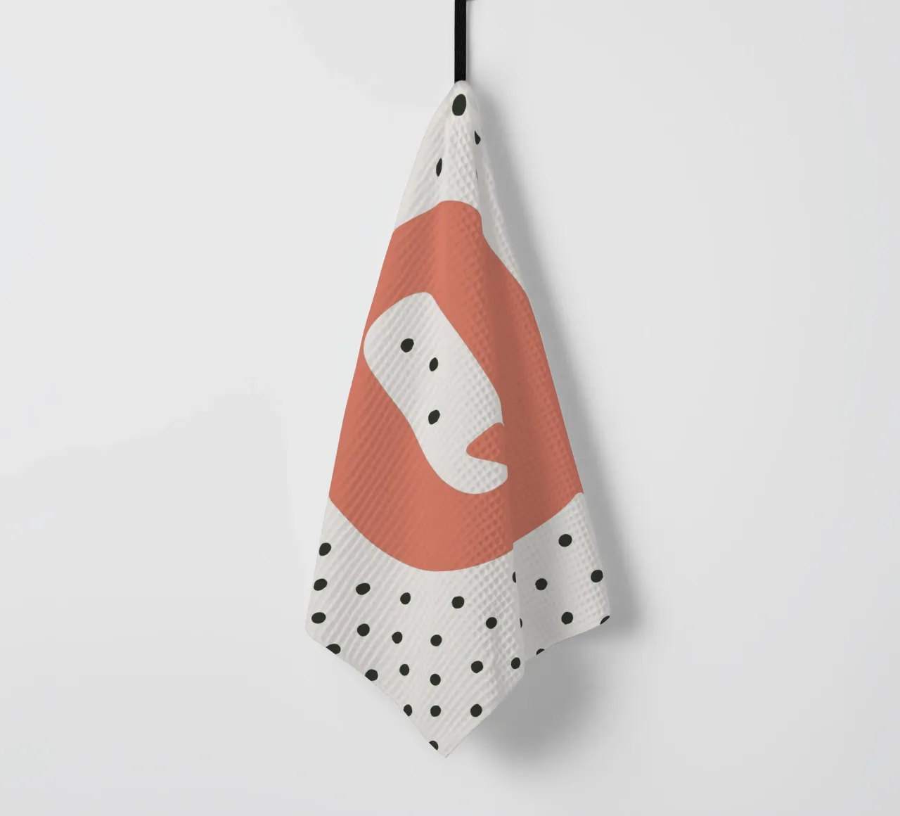 Initial Q on dot pattern - Scandinavian style tea towel by KidzStudio