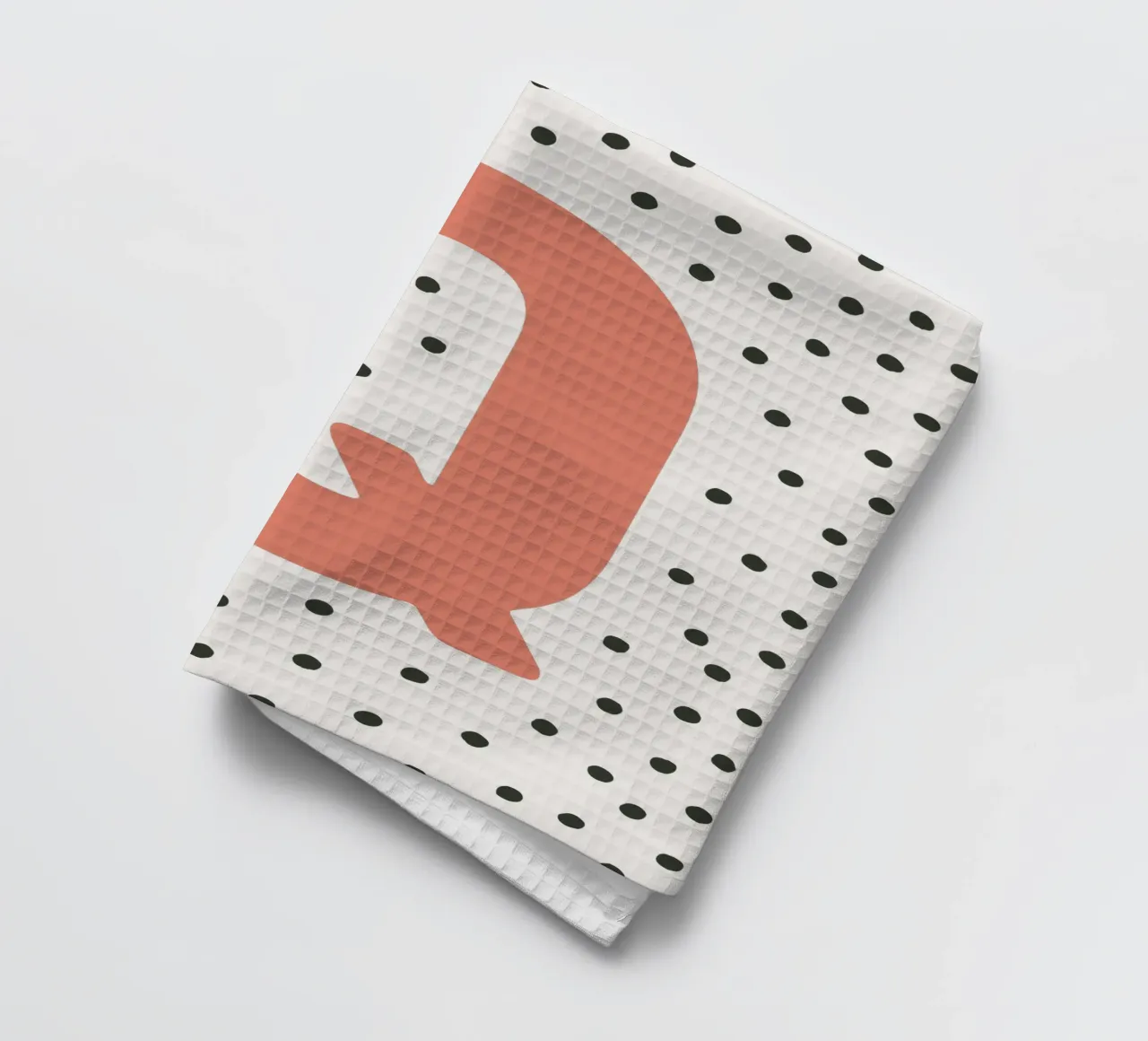 Initial Q on dot pattern - Scandinavian style tea towel by KidzStudio