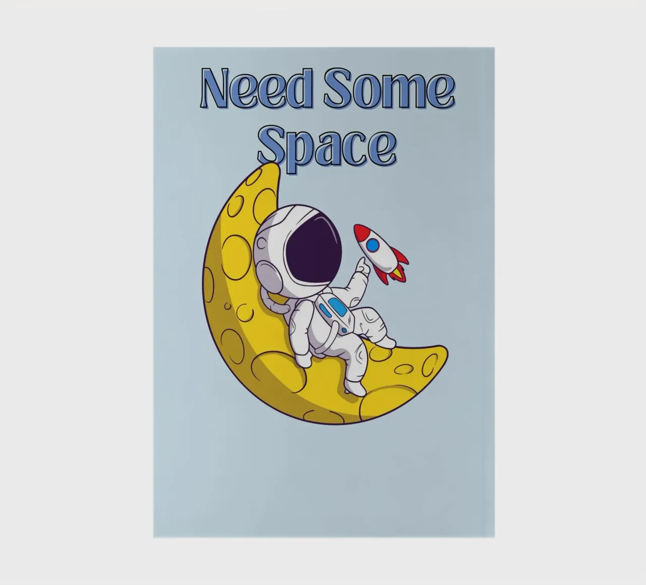 "Need Some Space" Astronaut on Moon - Fun Sci-Fi Art notebook by homdeco
